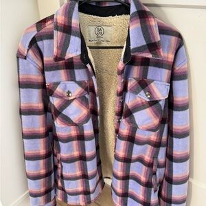 Plaid Fleece Sherpa-Lined Shacket